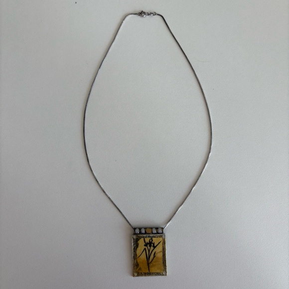 ❄️SALE❄️Artisan Flower Painting Pendant Necklace - Picture 6 of 7